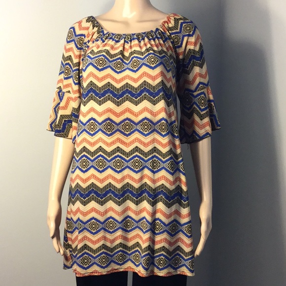 ACE FASHION COLORFUL BELL-SLEEVE TUNIC / DRESS - Picture 1 of 12